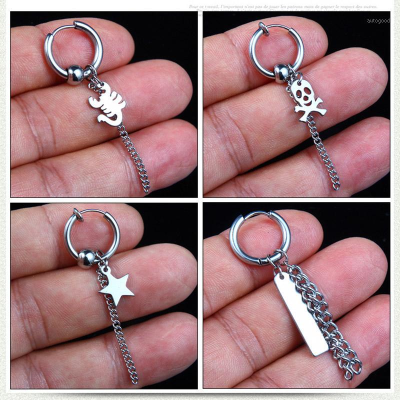 Hoop & Huggie PUN Titanium Steel Earrings Men's Cross Skull Round Head Tag Star Korean Female Long Tassel Chain1
Hoop & Huggie PUN Titanium Steel Earrings Men's Cross Skull Round Head Tag Star Korean Female Long Tassel Chain1