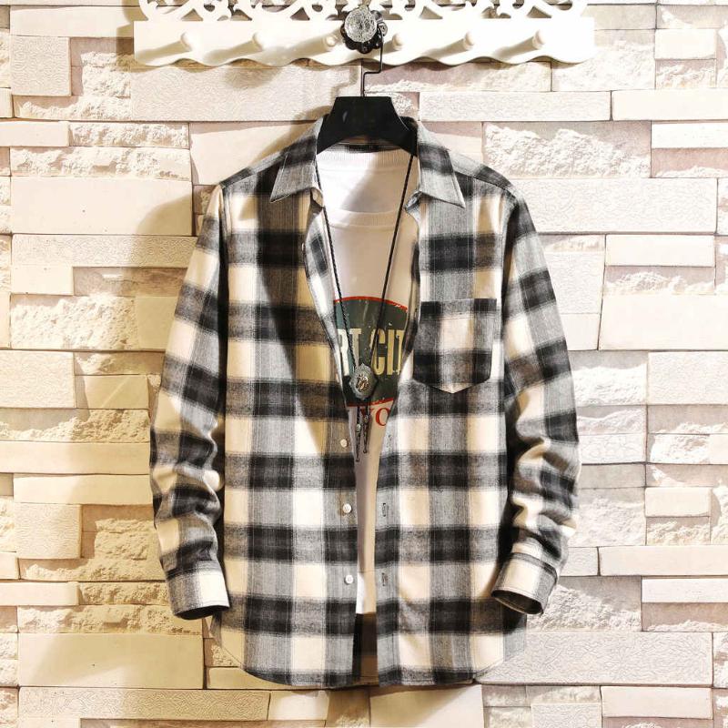 Fashion Men's Plaid shirt Tops Autumn Casual Loose Long Sleeve Shirt Top Blouse Men Clothes streetwear Tops chemise homme 2020, Black
Fashion Men's Plaid shirt Tops Autumn Casual Loose Long Sleeve Shirt Top Blouse Men Clothes streetwear Tops chemise homme 2020, Black