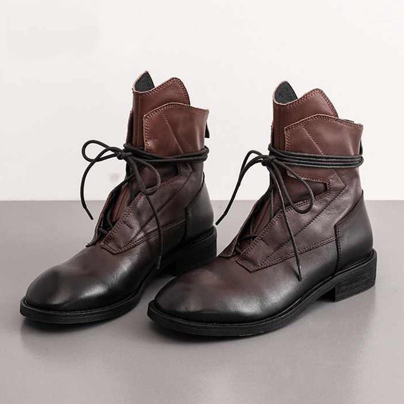 2020 New winter shoes women's ankle boots genuine leather vintage lace up rock ankle boots zapatos de mujer1, Black
2020 New winter shoes women's ankle boots genuine leather vintage lace up rock ankle boots zapatos de mujer1, Black