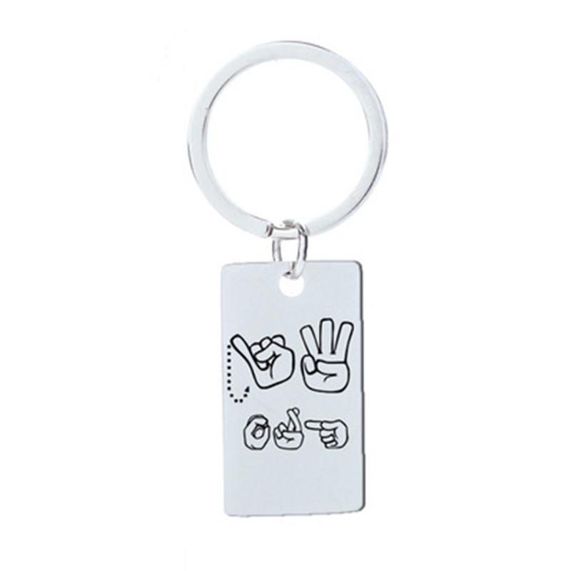 Europe and the United States creative gestures meaning couple Valentine's Day keychain Stainless steel pendant keychain jewelry
Europe and the United States creative gestures meaning couple Valentine's Day keychain Stainless steel pendant keychain jewelry