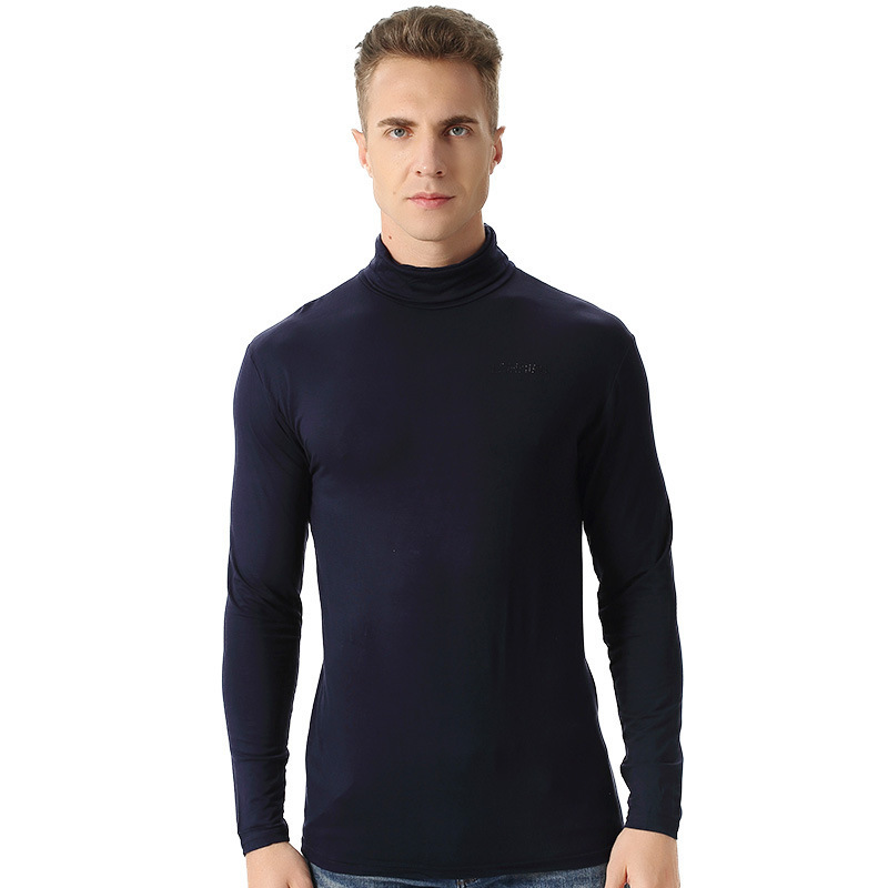 Plus Size Mens Thermal Underwear Winter Turtleneck Undershirt Elastic Cotton 4XL 6XL Big Size Warm Long Sleeve Casual Shirt Tops 201124