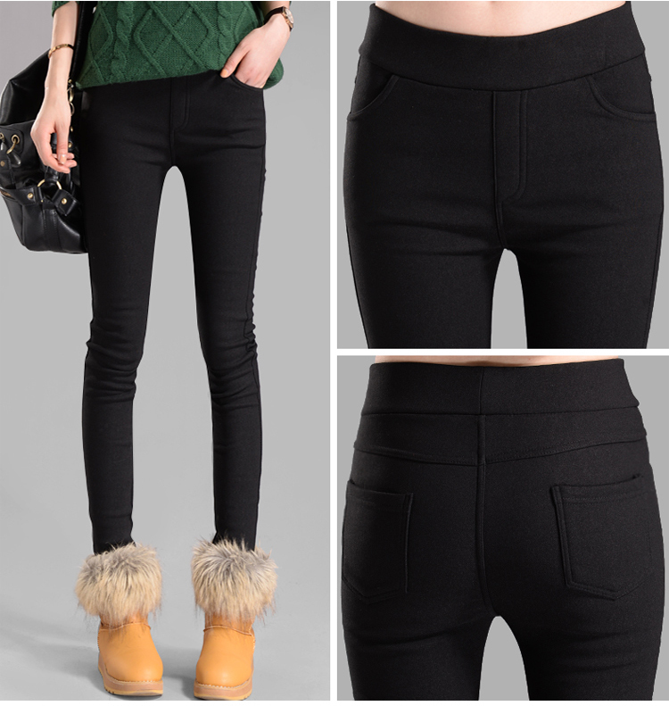 women pants capris pencil pants fleece warm casual pants trousers elastic Winter velvet thick leggings dropshipping 201109