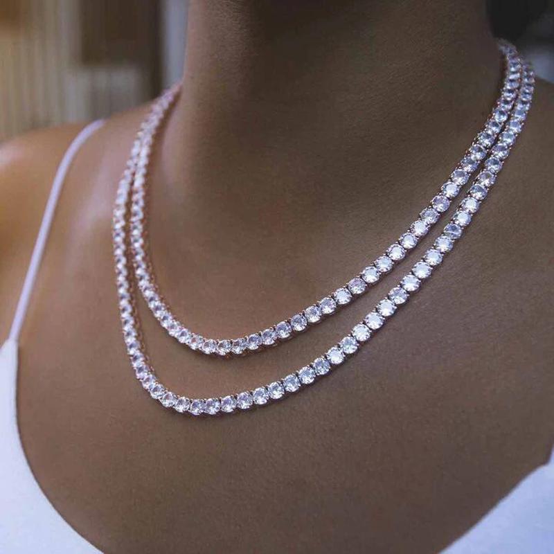 5mm Iced Out Bling Zircon 1 Row Tennis Chain Necklace Rose Gold Silver Color CZ Charm Choker Men Women Hip hop Jewelry
5mm Iced Out Bling Zircon 1 Row Tennis Chain Necklace Rose Gold Silver Color CZ Charm Choker Men Women Hip hop Jewelry