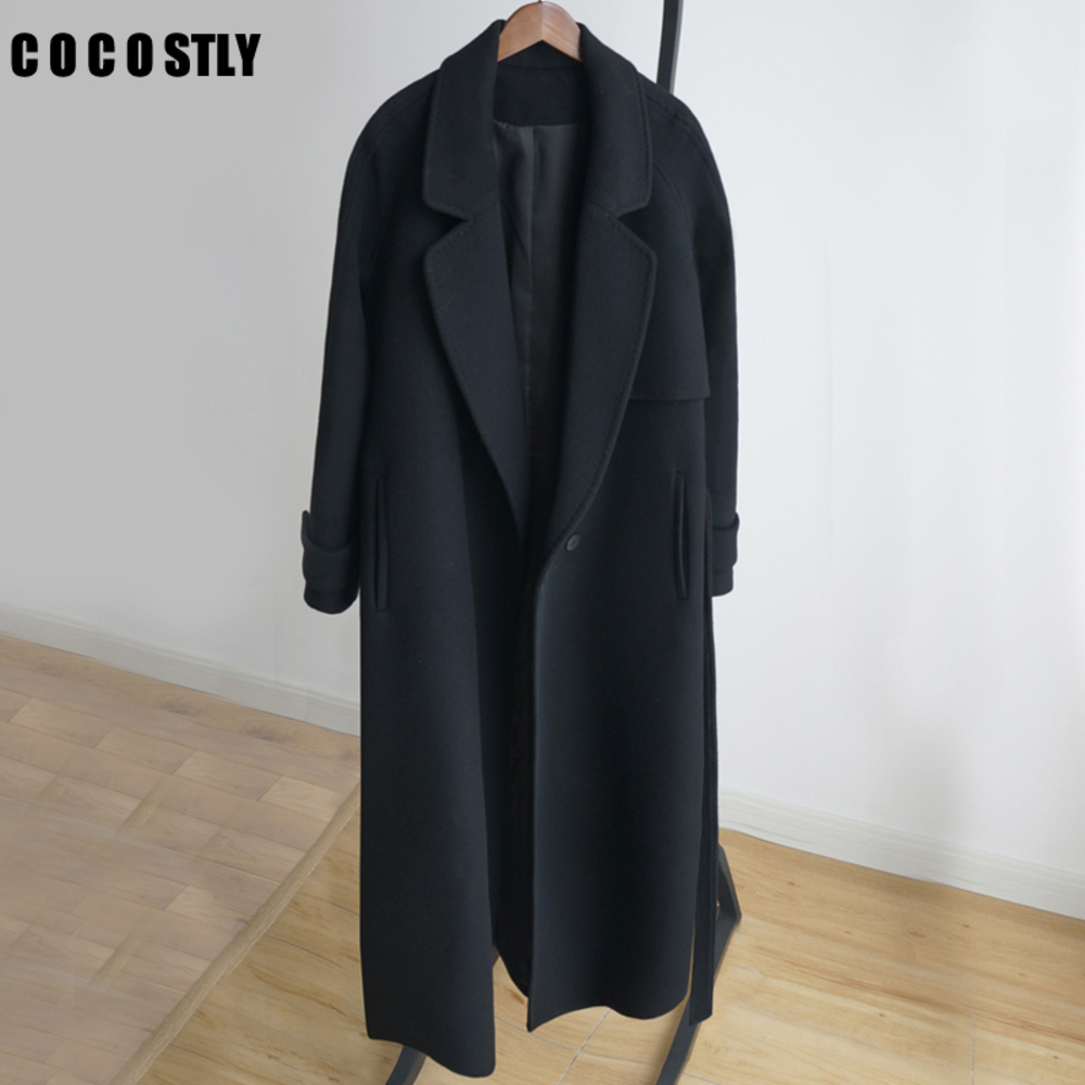 Winter women cashmere wool jacket high qualitykorean style long loose coat black slim long-sleeved woolen outerwear
Winter women cashmere wool jacket high qualitykorean style long loose coat black slim long-sleeved woolen outerwear
