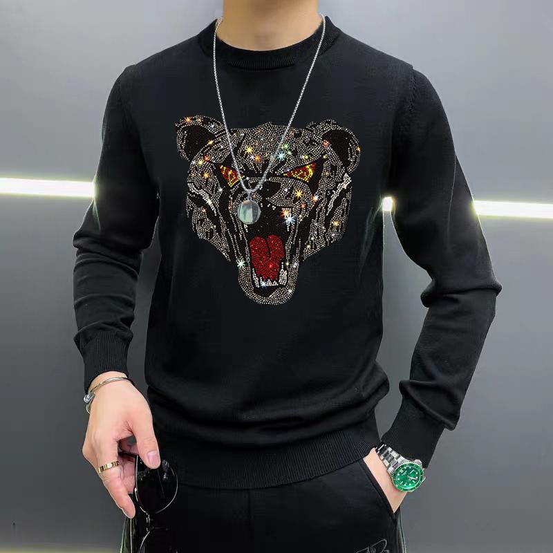 Men's Brand Winter Sweater Rhinestone Knitted Pullover High Quality Shiny Fashion Slim Long Sleeve, As shown asian size
Men's Brand Winter Sweater Rhinestone Knitted Pullover High Quality Shiny Fashion Slim Long Sleeve, As shown asian size