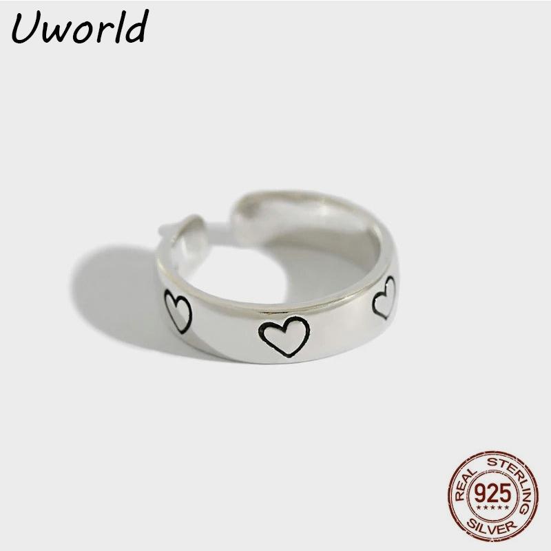 INS Hot Retro Heart carved Silver Ring Adjustable 925 Sterling Silver Open index finger Ring Friendship couple Jewelry
INS Hot Retro Heart carved Silver Ring Adjustable 925 Sterling Silver Open index finger Ring Friendship couple Jewelry