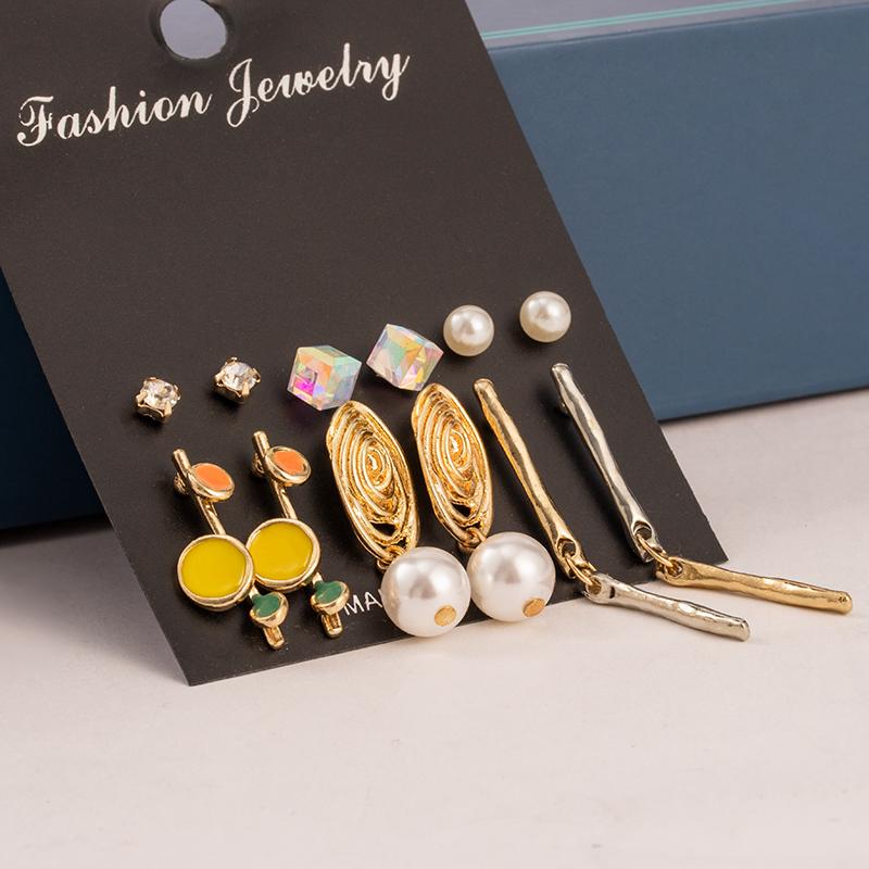6 Pairs/Set Women's Earrings Set Stud Earrings For Women Bohemian Fashion Jewelry Geometric Long Crystal Pearl 2021
6 Pairs/Set Women's Earrings Set Stud Earrings For Women Bohemian Fashion Jewelry Geometric Long Crystal Pearl 2021
