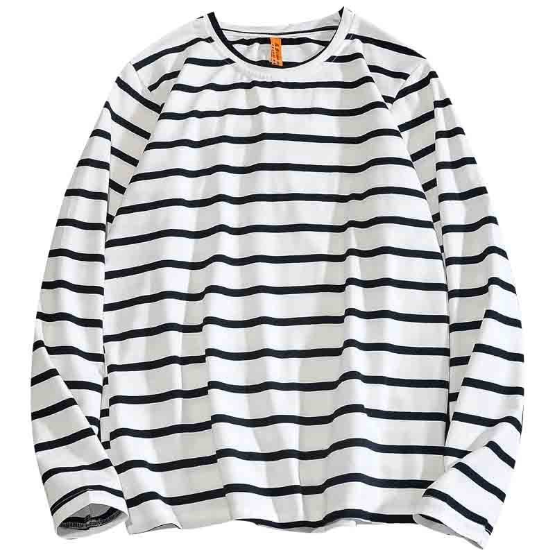BOLUBAO Casual Men LongSleeved TShirts Mens Round Neck Bbottoming T Shirt Spring Autumn Male Loose Striped Tees Shirt Tops 201116