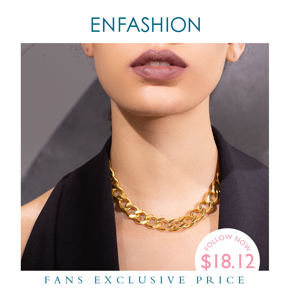 ENFASHION Punk Big Strong Link Chain Choker Necklace Women Gold Color Stainless Steel Statement Necklaces Men Jewelry P193041 LJ201225
ENFASHION Punk Big Strong Link Chain Choker Necklace Women Gold Color Stainless Steel Statement Necklaces Men Jewelry P193041 LJ201225