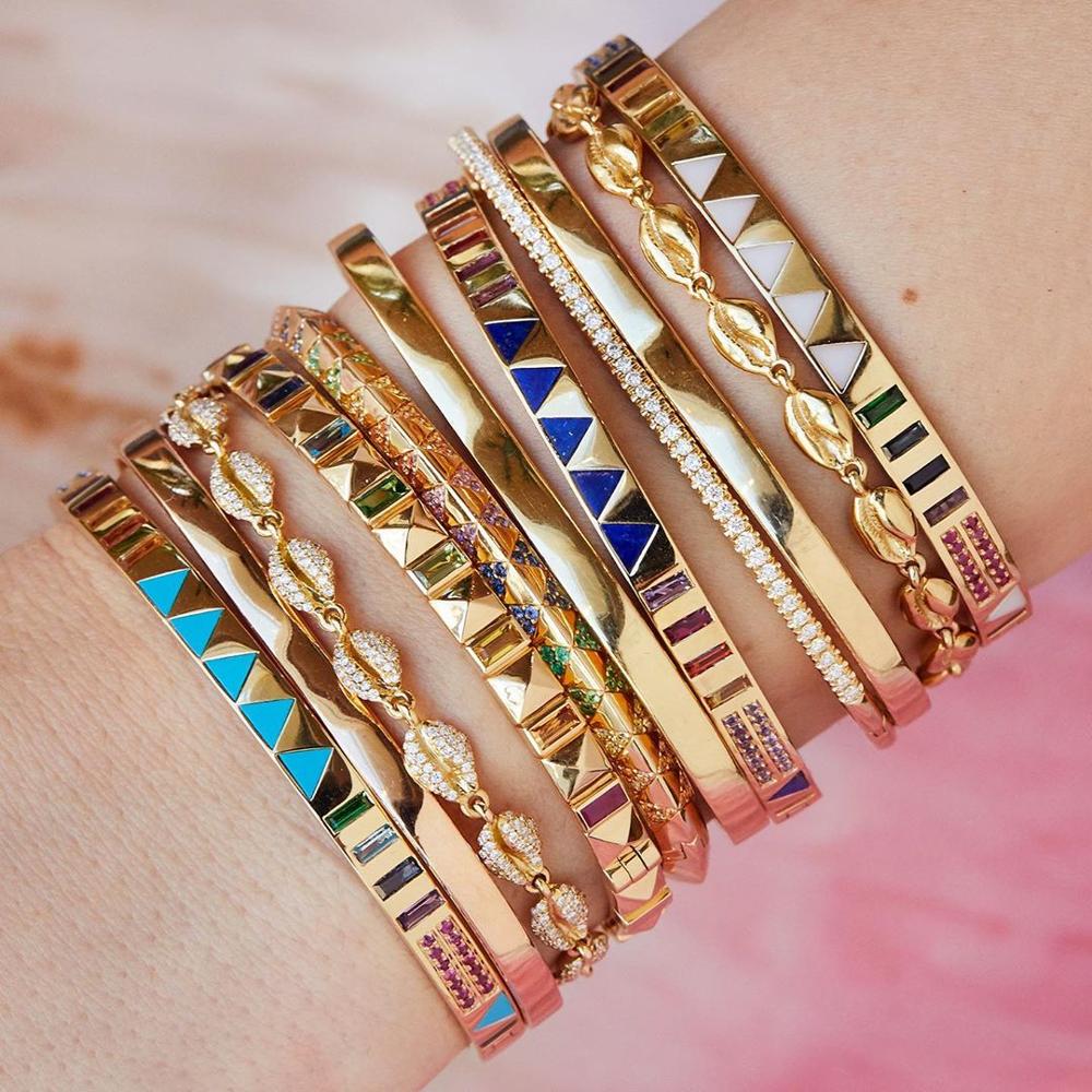 2021 Gold Color CZ Band Bangle Bracelet for Women Micro Pave Rainbow CZ Colorful Trendy Fashion Female Jewelry Inner Diameter 60MM
2021 Gold Color CZ Band Bangle Bracelet for Women Micro Pave Rainbow CZ Colorful Trendy Fashion Female Jewelry Inner Diameter 60MM