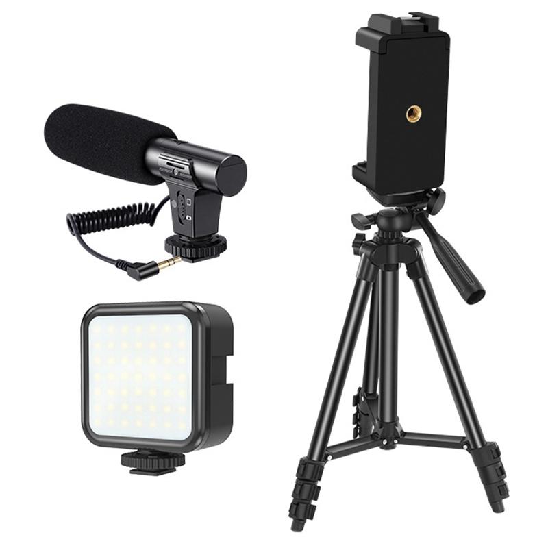 Phone Video Vlog Kit Phone Bracket Microphone Fill Light Combination Set for Vlog Live Recording
Phone Video Vlog Kit Phone Bracket Microphone Fill Light Combination Set for Vlog Live Recording