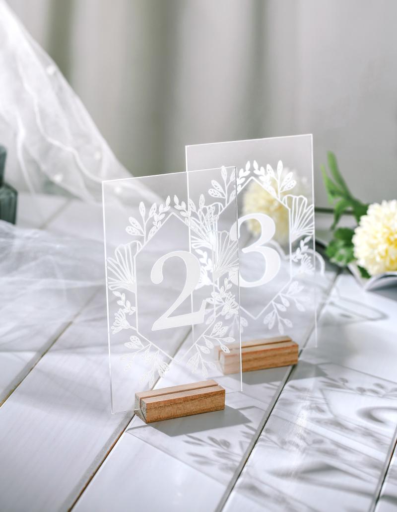 

Party Decoration Custom Clear Acrylic Wedding Table Numbers Sign Wreath Unplugged Decor Signage