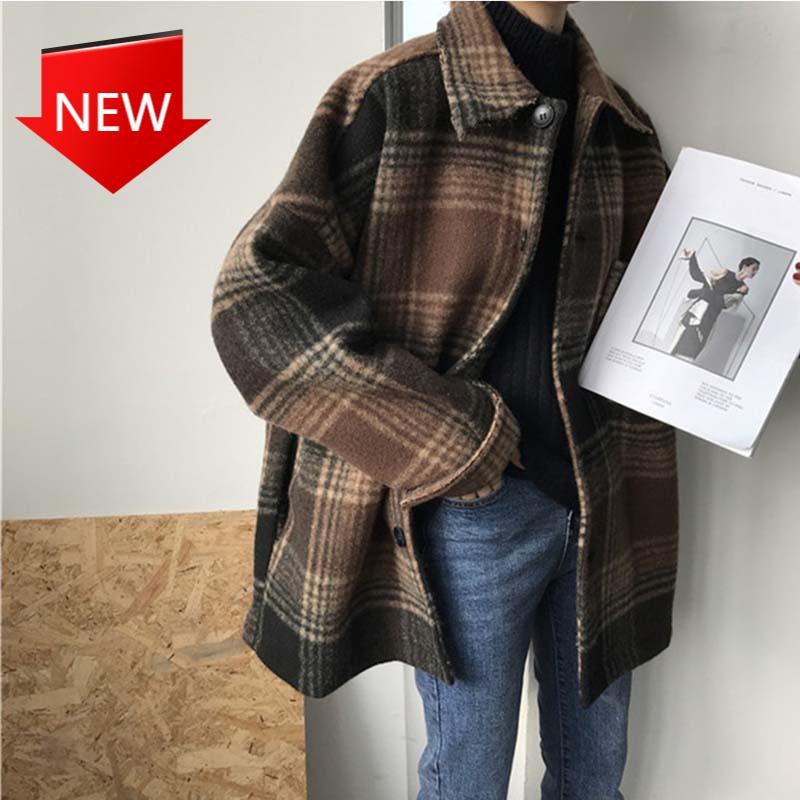 Korean Woman Coats 2021 Winter Pocket Outerwear Ladies Women Autumn Plaid Wool Blends Vintage Coat Jacket Check Batwing Sleeve, 4774 brown
Korean Woman Coats 2021 Winter Pocket Outerwear Ladies Women Autumn Plaid Wool Blends Vintage Coat Jacket Check Batwing Sleeve, 4774 brown