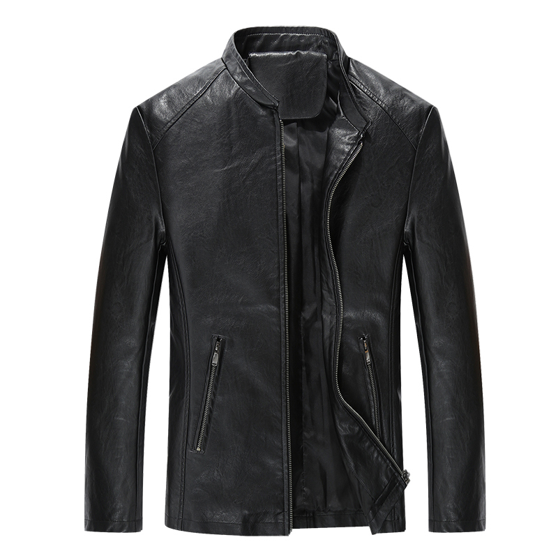 Korean style slim handsome men's leather jacket spring and autumn jacket trend youth leather jacket 201128