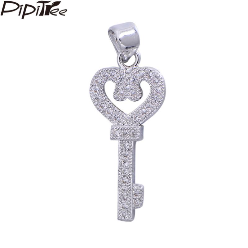 Pipitree CZ Zircon Heart Key Charms Copper Jewelry Accessories DIY Necklace Pendant Charms for Valentine's Day Jewelry Making 
Pipitree CZ Zircon Heart Key Charms Copper Jewelry Accessories DIY Necklace Pendant Charms for Valentine's Day Jewelry Making