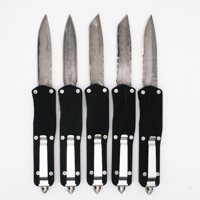 E07 Damascus VG10 Branch Pattern ction Autotf Knife Hunting Folding Fixed Blade Knifes Xmas Gift Pocket Knives Tool