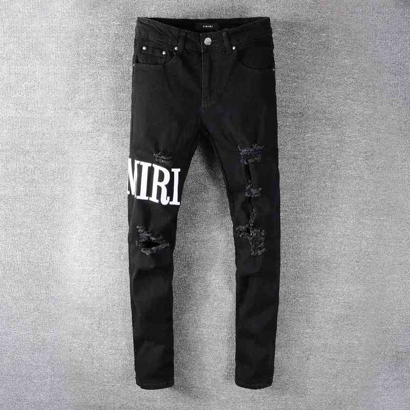 Amir i jeans amir embroidery jeans men's black hole patch elastic slim Leggings Pants
Amir i jeans amir embroidery jeans men's black hole patch elastic slim Leggings Pants