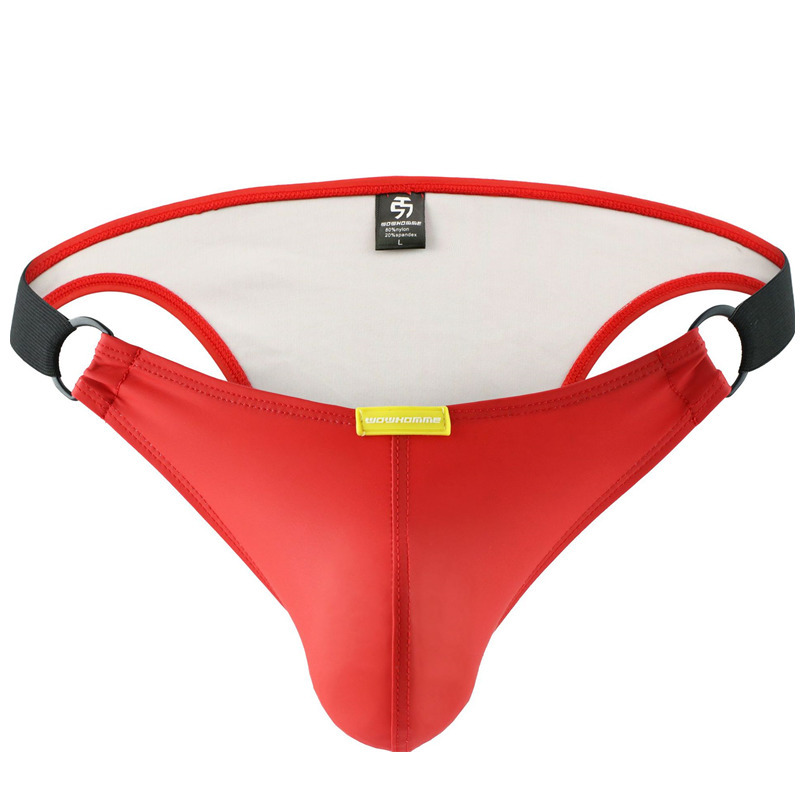KUDYZON Men Sexy Underwear PU Leather Mens Briefs Stretch Gay Underpants Exotic Male Panties Low Waist Homme Jockstraps 201112