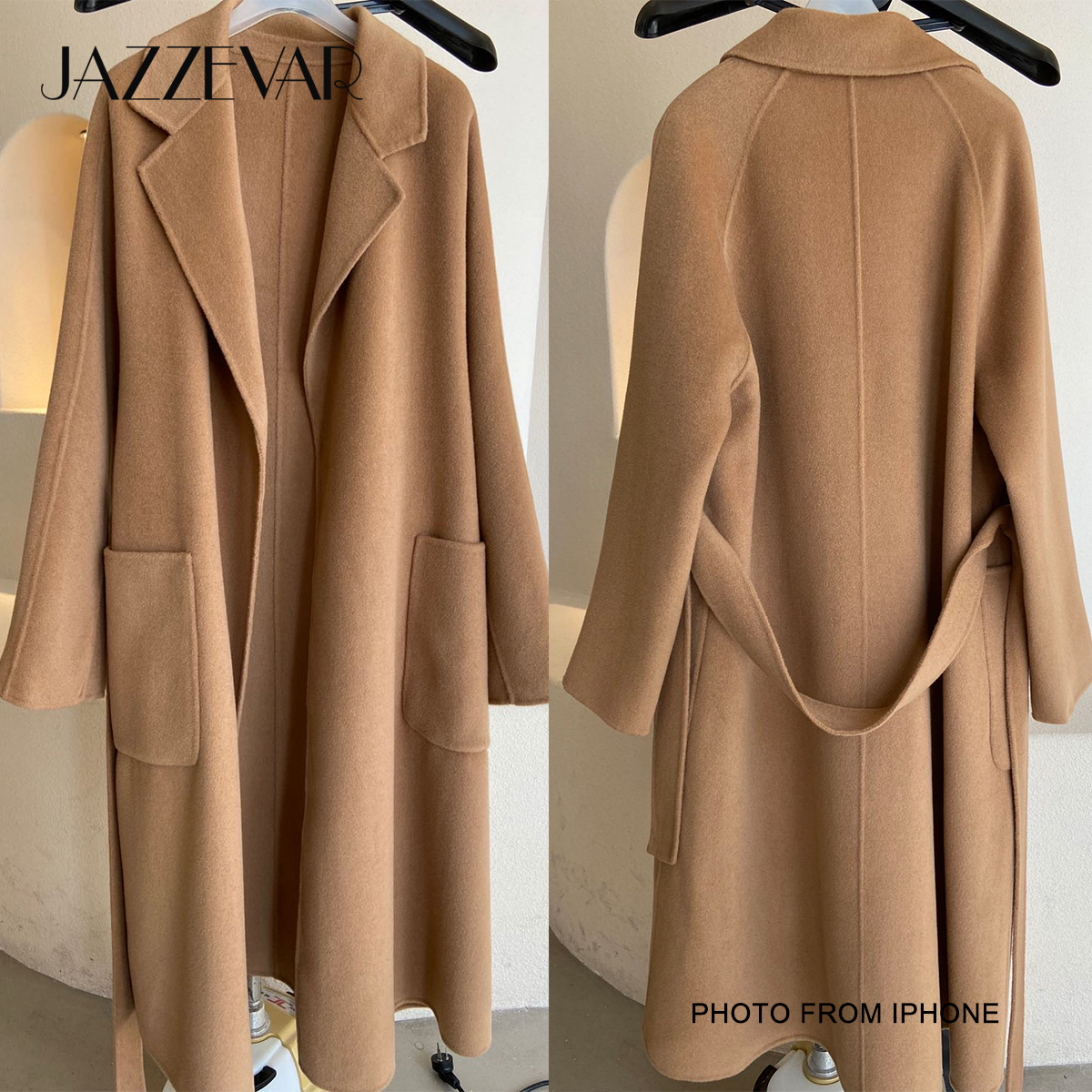 JAZZEVAR Atumn Winter New Fashion Arrival Women High Quality Outerwear For Lady Classic Double sided Hand-sewn Woollen Coat 201216
