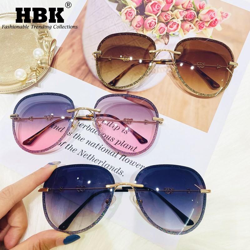Sunglasses HBK 2021 Arrivals Rimless Pilot Bling For Women Men Design UV400 High Quality Round Brown Sun Shades
Sunglasses HBK 2021 Arrivals Rimless Pilot Bling For Women Men Design UV400 High Quality Round Brown Sun Shades
