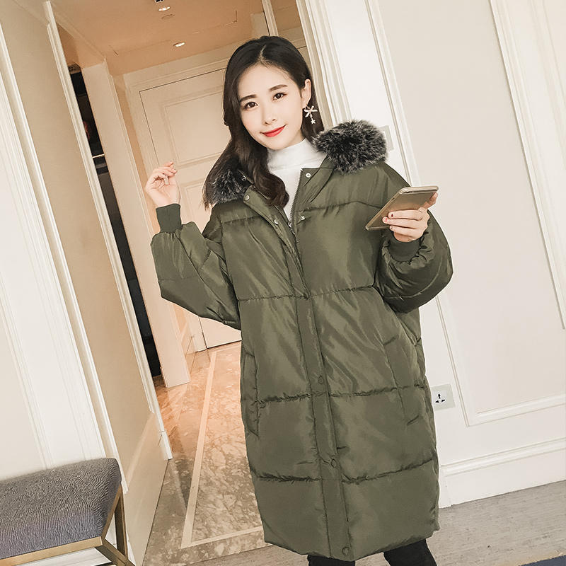 Down Cotton Coat Female Loose Hooded Long Sleeve Winter Jacket Women Parka Warm Thicken Oversize Women Winter Coat Padded Q1946 201019