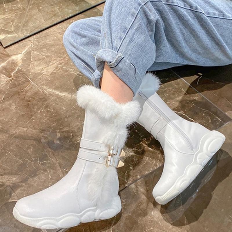 Soft Flat Sole Shoes Women Winter Boots Round Toe Side Zip Buckle Strap Mid Calf Fur Boots For Ladies Customized Big Size 46, Black
Soft Flat Sole Shoes Women Winter Boots Round Toe Side Zip Buckle Strap Mid Calf Fur Boots For Ladies Customized Big Size 46, Black