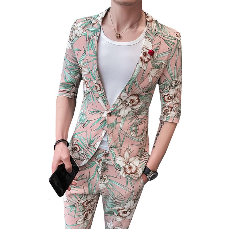 2020 Half Sleeve Flowers Printed Suits Coat Men Summer Fashion Floral Designer Tuxedos Slim Fit Blazers Jacket Pants 2 Pcs Set, Black
2020 Half Sleeve Flowers Printed Suits Coat Men Summer Fashion Floral Designer Tuxedos Slim Fit Blazers Jacket Pants 2 Pcs Set, Black