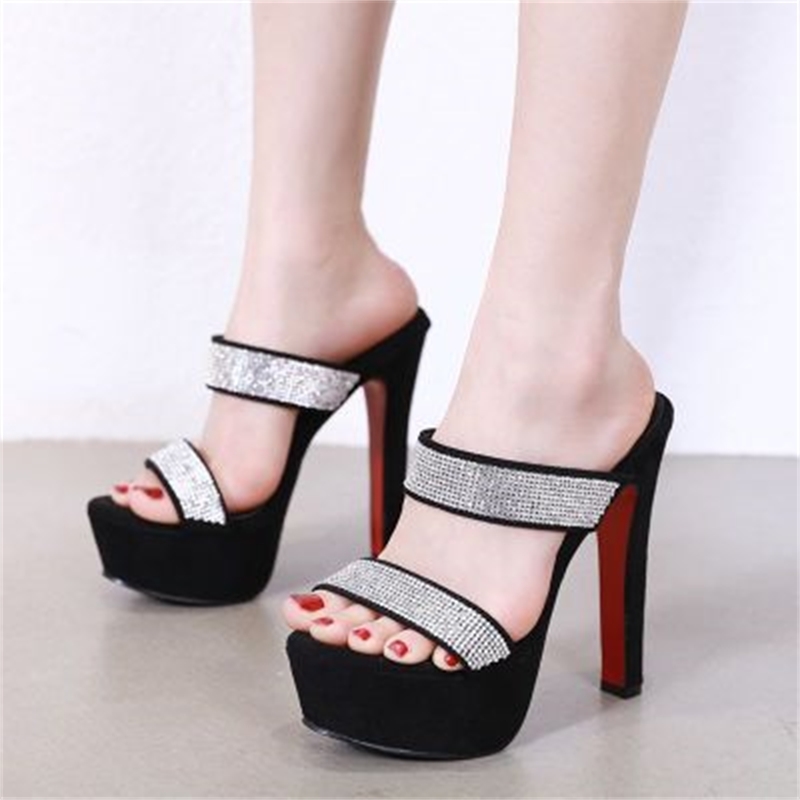 2020 Sexy Crystal Women's High Heels 15 Clogs Mouth Slippers Slipping in Sandals Shoes Party Brga, Black.
2020 Sexy Crystal Women's High Heels 15 Clogs Mouth Slippers Slipping in Sandals Shoes Party Brga, Black.