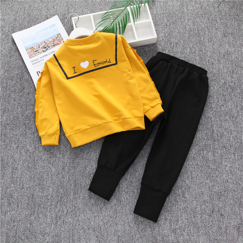 2020 Girls Clothing Sets Kids Long Sleeve Shirts + Pants Suits Autumn Winter Children Baby Girl Clothes 5 6 7 8 9 10 12 Years LJ200916