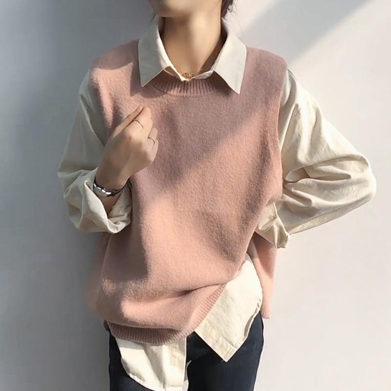 2021 Women Autumn Vest O-Neck Sleeveless Knitted Material Women Chic Pullovers Vest Tops Chaleco Mujer Gilet Casaco Feminino, Gray vest
2021 Women Autumn Vest O-Neck Sleeveless Knitted Material Women Chic Pullovers Vest Tops Chaleco Mujer Gilet Casaco Feminino, Gray vest