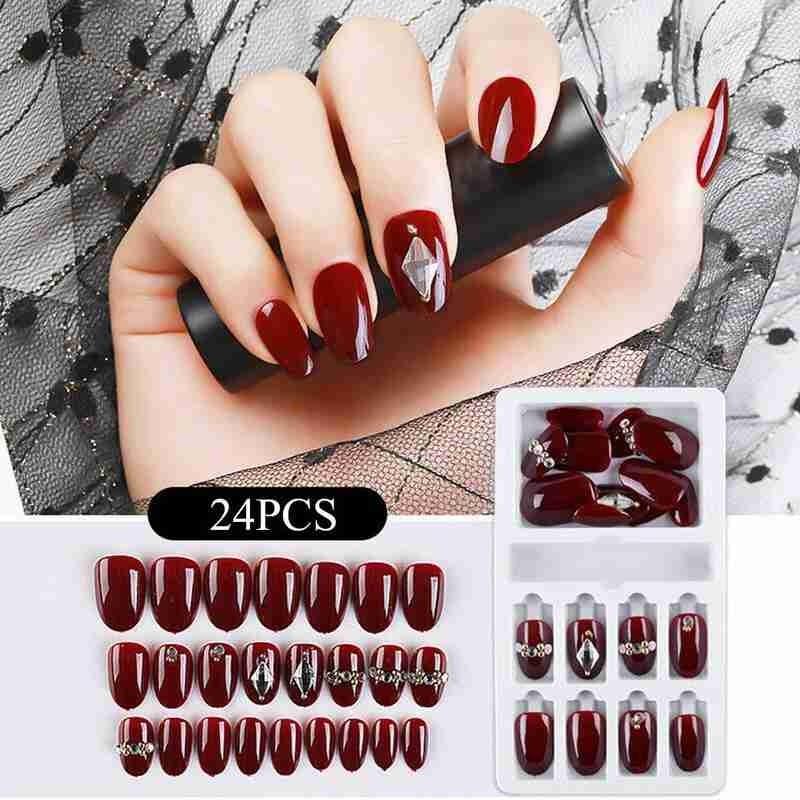 24 Autumn And Winter Acrylic Nails Crystal Nails Glittering Finished Nail Patches Fake Finished Nail Stickers Tools, Black
24 Autumn And Winter Acrylic Nails Crystal Nails Glittering Finished Nail Patches Fake Finished Nail Stickers Tools, Black