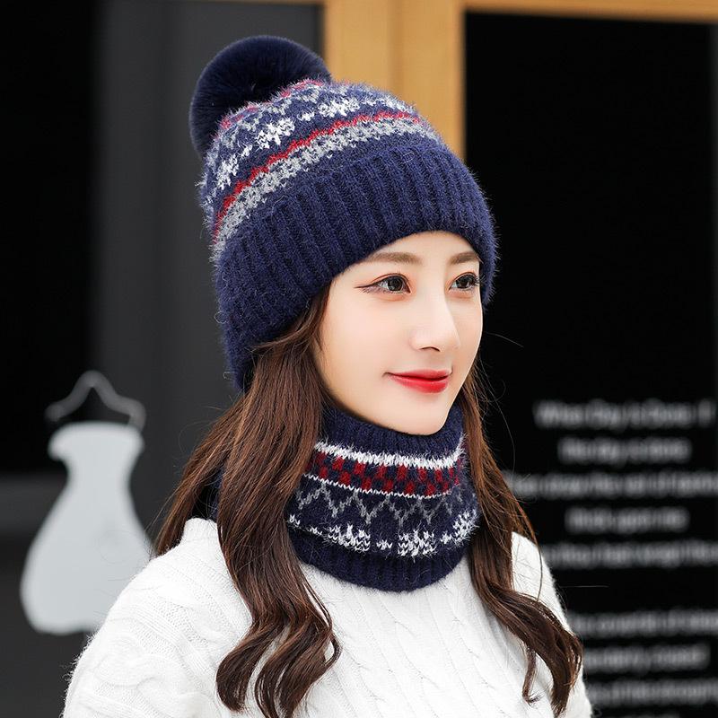 Korean Fashion Women Knitted Wool Scarf Hat Pompom Cap Set Warm Winter Scarf Mask Hats Velvet Thickening Cycling Ear Protection, White
Korean Fashion Women Knitted Wool Scarf Hat Pompom Cap Set Warm Winter Scarf Mask Hats Velvet Thickening Cycling Ear Protection, White