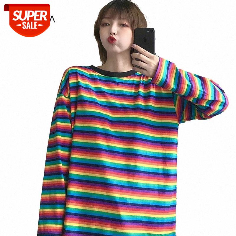 Rainbow Striped Women T Shirt Causal Cotton Female Tshirts O-neck Loose Woman T-shirt Harajuku Long Sleeve Women's Tshirt Tops #Lo0j, White
Rainbow Striped Women T Shirt Causal Cotton Female Tshirts O-neck Loose Woman T-shirt Harajuku Long Sleeve Women's Tshirt Tops #Lo0j, White