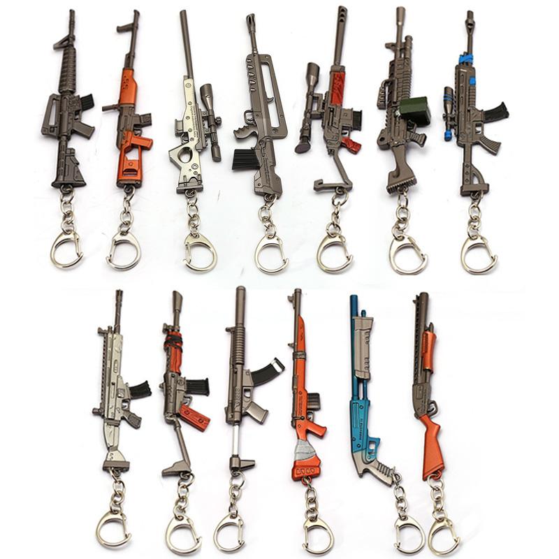 Game Keychain 12cm Gun Battle Rifle Royale 13 Modles Fortress Key Chain Keyring Metal Men Car Women Bag Chveiro llavero Jewelry
Game Keychain 12cm Gun Battle Rifle Royale 13 Modles Fortress Key Chain Keyring Metal Men Car Women Bag Chveiro llavero Jewelry