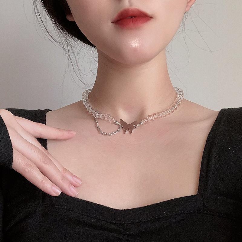 Fashion Jewelry Butterfly Pendant Necklace Hot Selling New Design Clear Round Beads Necklace For Women Jewelry Party Gifts
Fashion Jewelry Butterfly Pendant Necklace Hot Selling New Design Clear Round Beads Necklace For Women Jewelry Party Gifts