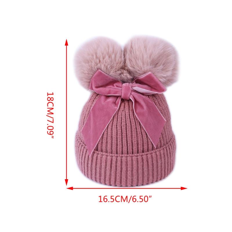 Toddler Baby Knit Woolen Beanie Hat Bowknot Double Pompom Thick Lined Skull Cap 634C
Toddler Baby Knit Woolen Beanie Hat Bowknot Double Pompom Thick Lined Skull Cap 634C