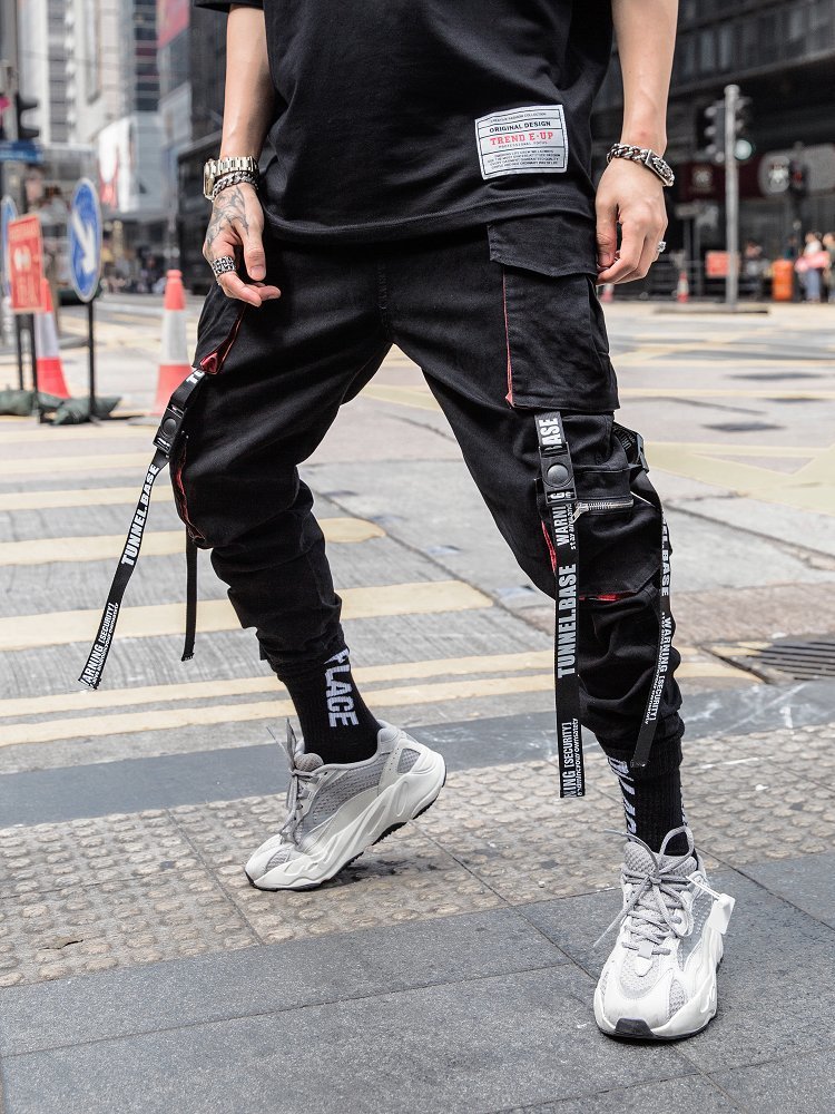 Black Hip Hop Cargo Pants Men Streetwear Cotton Joggers Fashion Sweatpants Casual Harem Trousers Summer Harajuku Pants Men 201125