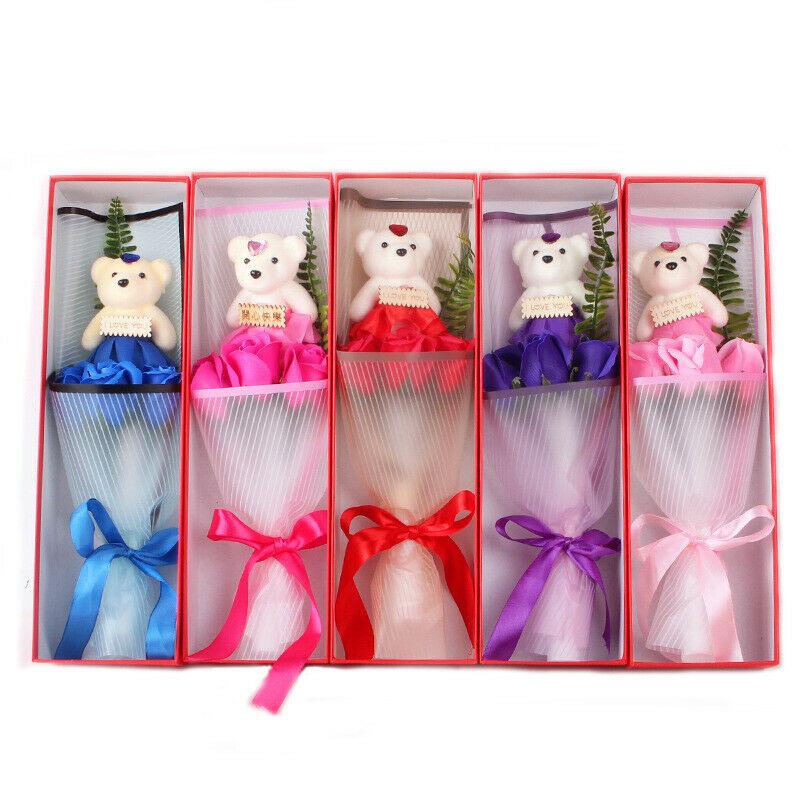 Bear Rose Flower Soap Valentines Day Gift Flower Bouquet Bear Dolls Toy for Girlfriend Women Wedding Decoration, Red
Bear Rose Flower Soap Valentines Day Gift Flower Bouquet Bear Dolls Toy for Girlfriend Women Wedding Decoration, Red