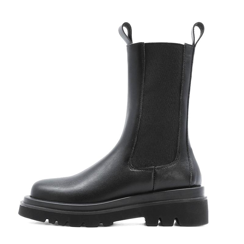 Women's leather boots 2020 new arrivals thick-soled round toe black high-heel women autumn and winter shoes 34-42, Long single lining
Women's leather boots 2020 new arrivals thick-soled round toe black high-heel women autumn and winter shoes 34-42, Long single lining
