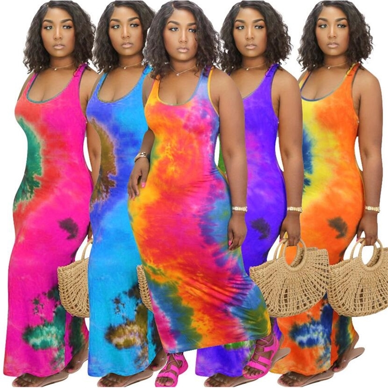 Designers Tie-Dye Printed Women Dresses Sleeveless Round Neck Long Dress Ladies Sports Casual Fashion Dresses Plus Size Clothing S-4XLF92910, Black;gray
Designers Tie-Dye Printed Women Dresses Sleeveless Round Neck Long Dress Ladies Sports Casual Fashion Dresses Plus Size Clothing S-4XLF92910, Black;gray