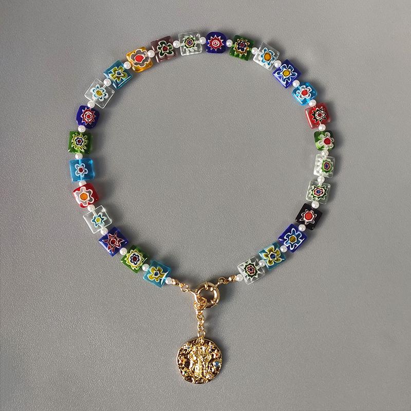 2020 Winter Millefiori Beads Necklace Women Trendy Pendant Clothing Accessories Bohemia Charm Choker Christmas Gift bizuteria
2020 Winter Millefiori Beads Necklace Women Trendy Pendant Clothing Accessories Bohemia Charm Choker Christmas Gift bizuteria