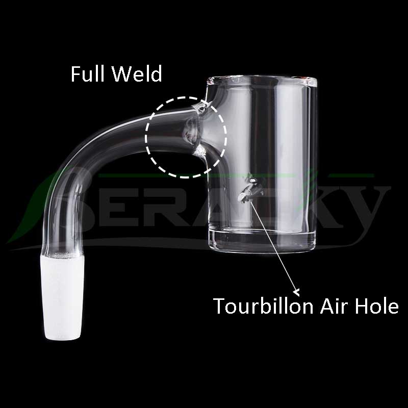 Beracky Beveled Edge Full Weld Quartz Banger With 2pcs Spinning Holes 25mmOD Male Female 45&90 Quartz Nails For Glass Water Bongs Dab Rigs
Beracky Beveled Edge Full Weld Quartz Banger With 2pcs Spinning Holes 25mmOD Male Female 45&90 Quartz Nails For Glass Water Bongs Dab Rigs