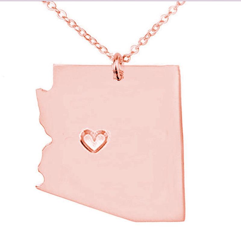 Arizona necklac Arizona state necklace with heart Hometown Jewelry best friend Gift family gift
Arizona necklac Arizona state necklace with heart Hometown Jewelry best friend Gift family gift