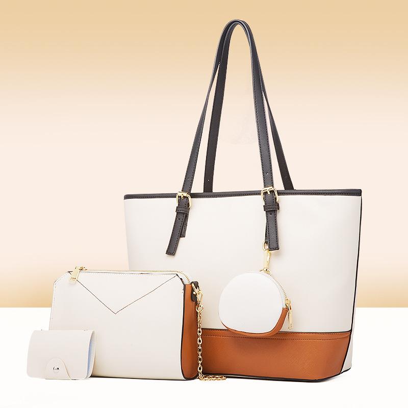 Luxury 4 Piece Cover Mother Bag High Capacity Handbags Women's Bags For Women 2021 New Tote Contrast Bag Shoulder Crossbody Bags, Black and gray
Luxury 4 Piece Cover Mother Bag High Capacity Handbags Women's Bags For Women 2021 New Tote Contrast Bag Shoulder Crossbody Bags, Black and gray