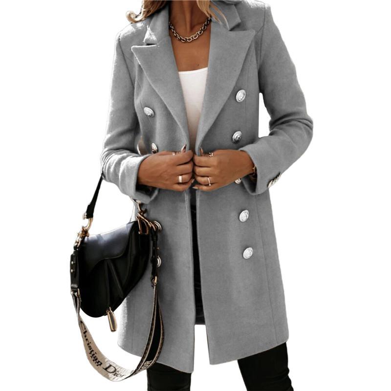 2021 Winter Woolen Coat Women Solid Color Long Sleeve Double-breasted Lapel Coat Women' Clothing Vintage Long Coats Jackets, As photo shows
2021 Winter Woolen Coat Women Solid Color Long Sleeve Double-breasted Lapel Coat Women' Clothing Vintage Long Coats Jackets, As photo shows