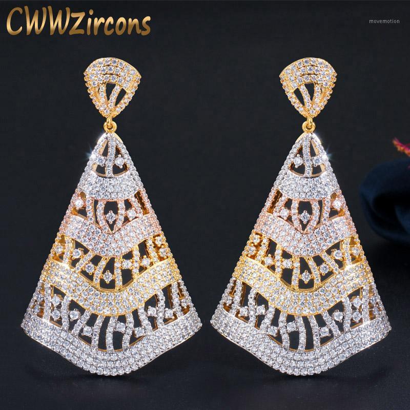 CWWZircons Elegant Micro Pave CZ 3 Tone Rose Gold Large Long Drop Earrings for Bride Wedding Party Jewelry Accessories CZ6741
CWWZircons Elegant Micro Pave CZ 3 Tone Rose Gold Large Long Drop Earrings for Bride Wedding Party Jewelry Accessories CZ6741