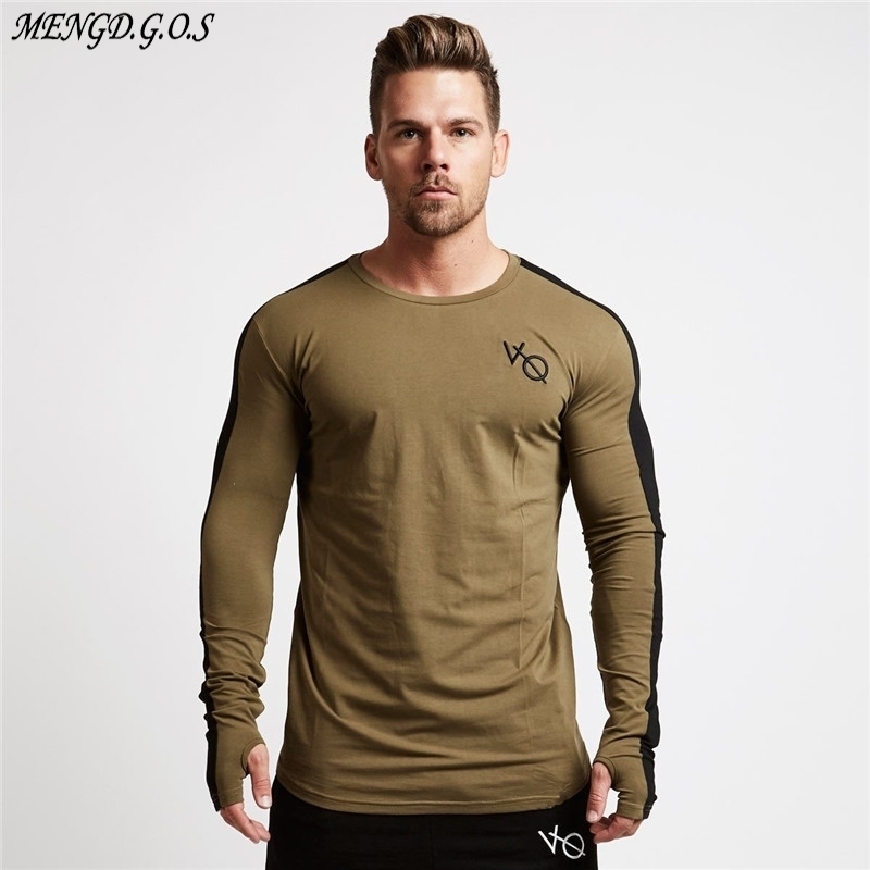 Streetwear Fashion Jogger Casual Clothing Gym Sportswear Cotton Men's Long Sleeve T-shirt 201202