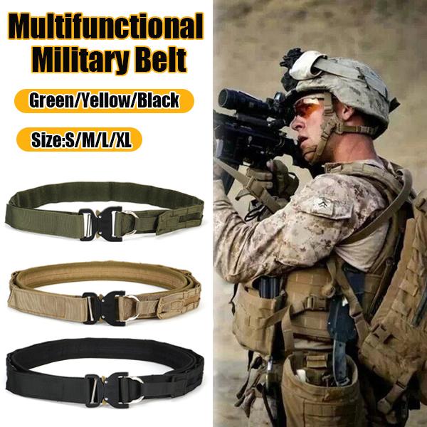 NEW Equipment Combat Tactical Belts for Men Army Training Nylon Metal Buckle Waist Belt Outdoor Hunting Waistband, Khaki
NEW Equipment Combat Tactical Belts for Men Army Training Nylon Metal Buckle Waist Belt Outdoor Hunting Waistband, Khaki