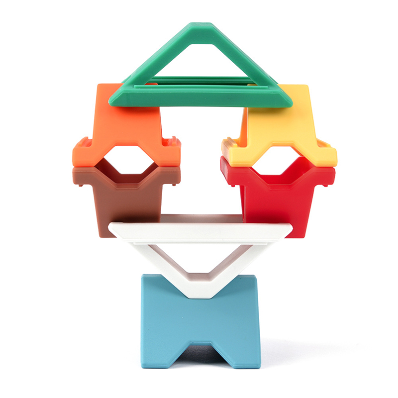 Creative Silicone Stacking Toys Baby Teethers Motor Skills Preschool Educational Building Blocks Nesting Toy for Toddler Kids
