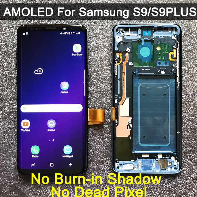 

ORIGINAL AMOLED Replacement for SAMSUNG Galaxy S9 S9+ LCD display Touch Screen Digitizer with Frame G960 G965 s9 plus lcd